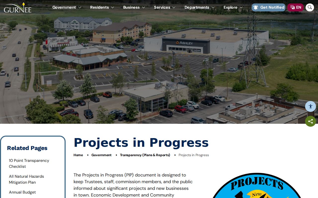 Gurnee neighbors projects in progress page