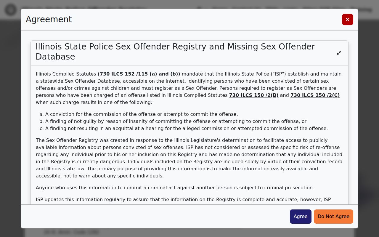Gurnee resident lookup legal terms for the Illinois registry